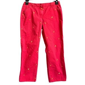 J Crew Jeans Women Size 6 Red Pink Yellow Favorite Fit Umbrellas Straight Boho